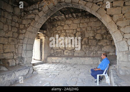 Torhauskammer, Qasr Al Azraq, Wüstenschloss in römischer Zeit, Zarqa-Gouvernement, Jordanien, Naher Osten Stockfoto