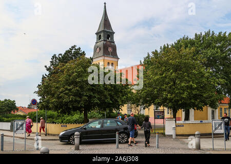 Kirche ist in Skagen, Dänemark am 28. Juli 2019 Skagen ist die nördlichste Stadt Dänemarks, an der Ostküste der Halbinsel Skagen Odde ganz im Norden von Jütland. © Michal Fludra/Alamy leben Nachrichten Stockfoto