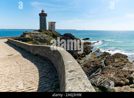 Plouzane/Finistere/Frankreich - 22. August 2019: Diable Leuchtturm an der bretonischen Küste Stockfoto