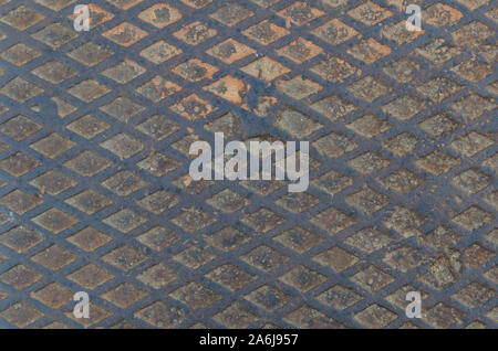 Hintergrund von Metall diamond Plate. Metallische Liste mit rhombus Formen Stockfoto