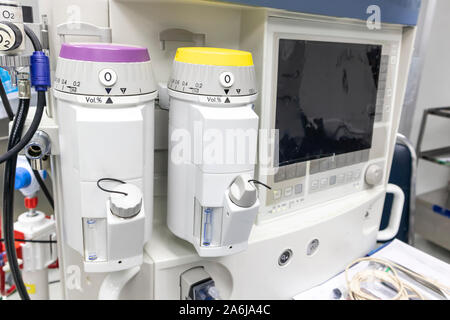 Anästhesiesystem im Krankenhaus Op. Stockfoto