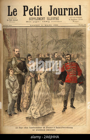 Le tsar Alexandre III (1815-1894), danse le Quadrille d'honneur lors d'une Fete donnee par le Comte de Montebello, Ambassadeur de France en Russie. Stockfoto