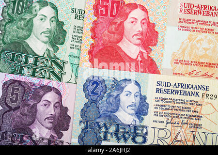 Old South African Rand einen geschäftlichen Hintergrund Stockfoto