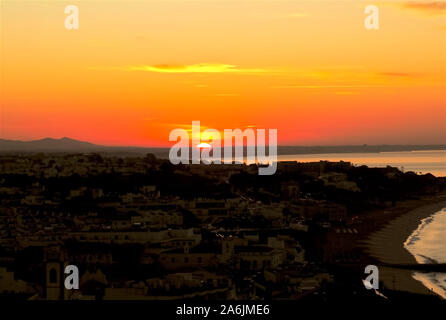 Luftaufnahme von Albufeira an der Algarve in Portugal Stockfoto