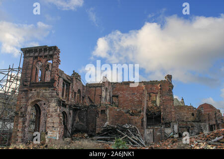 UK, Barrow-In-Furness Abbey Road, Bur nicht, bleibt der viktorianischen Gebäude, das House of Lords 1870, zerstörerische Feuer, Abbey Road. Stockfoto