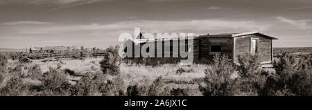 Bilder von einem verlassenen Ranch (Ghost Town) in ländlichen Sweetwater County, Wyoming, USA. Stockfoto