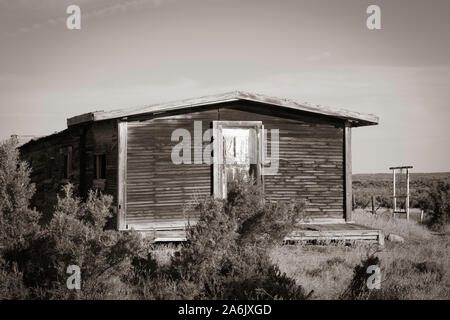 Bilder von einem verlassenen Ranch (Ghost Town) in ländlichen Sweetwater County, Wyoming, USA. Stockfoto