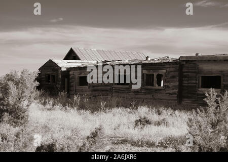 Bilder von einem verlassenen Ranch (Ghost Town) in ländlichen Sweetwater County, Wyoming, USA. Stockfoto