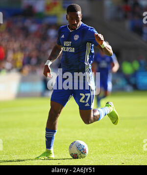 Swansea, Großbritannien. 27 Okt, 2019. Englische Fußball-Liga Meisterschaft, Swansea City gegen Cardiff City; Omar Bogle von Cardiff City - Streng redaktionelle Verwendung. Keine Verwendung mit nicht autorisierten Audio-, Video-, Daten-, Spielpläne, Verein/liga Logos oder "live" Dienstleistungen. On-line-in-Match mit 120 Bildern beschränkt, kein Video-Emulation. Keine Verwendung in Wetten, Spiele oder einzelne Verein/Liga/player Publikationen Quelle: Aktion plus Sport/Alamy leben Nachrichten Stockfoto