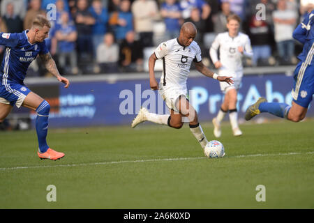 Swansea, Großbritannien. 27. Oktober 2019. Andre Ayew von Swansea City während der Sky Bet Championship Match zwischen Swansea City und Cardiff City in der Liberty Stadium, Swansea am Sonntag, den 27. Oktober 2019. (Credit: Jeff Thomas | MI Nachrichten) das Fotografieren dürfen nur für Zeitung und/oder Zeitschrift redaktionelle Zwecke verwendet werden, eine Lizenz für die gewerbliche Nutzung Kreditkarte erforderlich: MI Nachrichten & Sport/Alamy leben Nachrichten Stockfoto