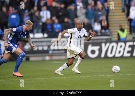 Swansea, Großbritannien. 27. Oktober 2019. Andre Ayew von Swansea City während der Sky Bet Championship Match zwischen Swansea City und Cardiff City in der Liberty Stadium, Swansea am Sonntag, den 27. Oktober 2019. (Credit: Jeff Thomas | MI Nachrichten) das Fotografieren dürfen nur für Zeitung und/oder Zeitschrift redaktionelle Zwecke verwendet werden, eine Lizenz für die gewerbliche Nutzung Kreditkarte erforderlich: MI Nachrichten & Sport/Alamy leben Nachrichten Stockfoto