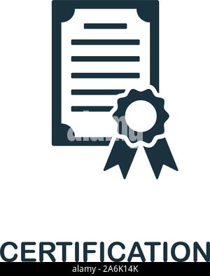Zertifizierung vektor Symbol. Kreative Zeichen vom Bipr icons Collection. Gefüllte flache Zertifizierung Symbol für Computer und mobile Stock Vektor