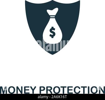 Geld Schutz vektor Symbol. Kreative Zeichen vom Bipr icons Collection. Gefüllte flache Geld Schutz Symbol für Computer und mobile Stock Vektor