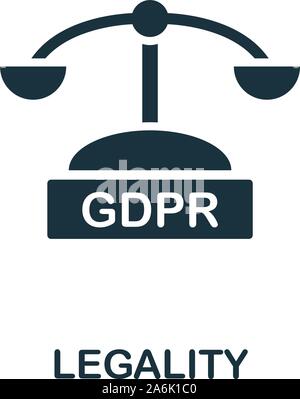 Rechtmäßigkeit vektor Symbol. Kreative Zeichen vom Bipr icons Collection. Gefüllte flache Rechtmäßigkeit Symbol für Computer und mobile Stock Vektor