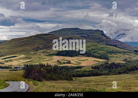 Elgol Farm und Berg, Isle of Skye Stockfoto