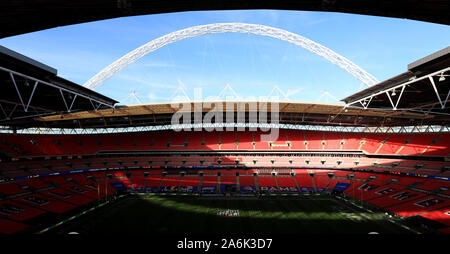 Einen allgemeinen Überblick über das Wembley Stadion, London. Stockfoto