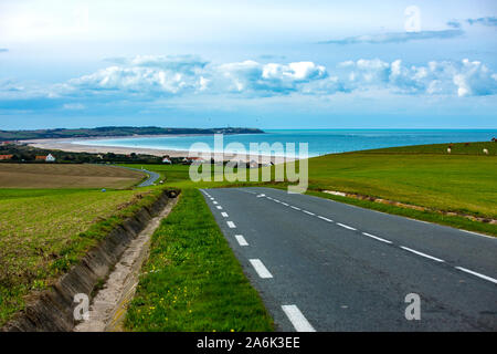 Die französische Opalküste zwischen Cap Gris-Nez und Kappe Blanc-Nes in der Region Pas de Calais in Nordfrankreich Stockfoto