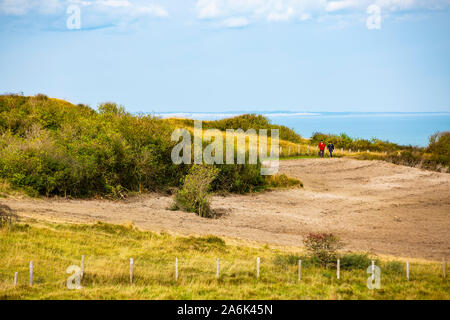 Die französische Opalküste zwischen Cap Gris-Nez und Kappe Blanc-Nes in der Region Pas de Calais in Nordfrankreich Stockfoto