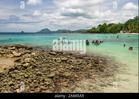 Anse Figuier, Martinique, Frankreich - 14 August 2019: Anse Figuier tropischen Strand in Martinique Stockfoto