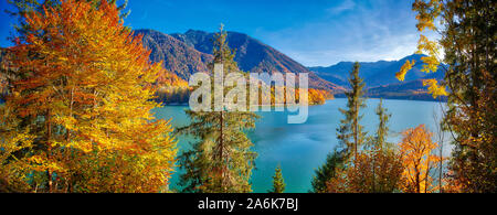 DE - Bayern: sylvenstein Reservioir in den Bayerischen Alpen. Stockfoto