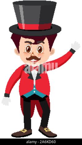 Einzelnes Zeichen der ring Master auf weißem Hintergrund Abbildung Stock Vektor