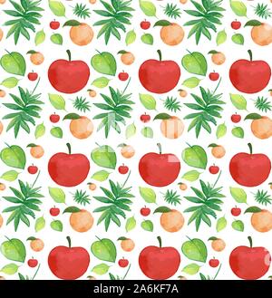 Nahtlose Hintergrund Design mit tropischen Früchten Abbildung Stock Vektor