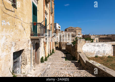 Straßen von Sasso Barisano in Sassi di Matera Stockfoto