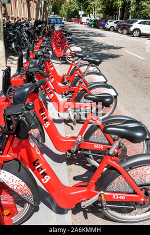 Barcelona Spanien, Katalonien El Born, historisches Viertel, Ciutat Vella, Bicing, Fahrradverleihsystem, Dockingstation, nachhaltiger Transport, grüne Mobili Stockfoto