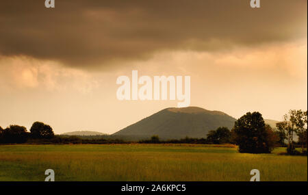 Vulkanische Landschaft bei Volvic in der Region Auvergne, Frankreich Stockfoto