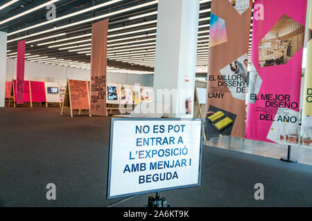 Barcelona Spanien, Katalonien Catalunya, Plaza Placa de les Glories, Museu del Disseny de Barcelona Design Museum, Ausstellungssammlung, Ion, Interieur Stockfoto