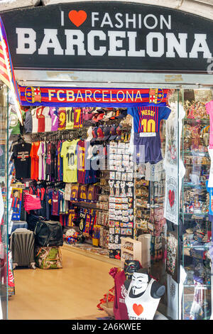 Barcelona Spanien, Katalonien Ciutat Vella, El Raval, Carrer del Carme, ich liebe Mode, Geschäft, Souvenirs, Geschenke, Einkaufen, Eingang, ES190824097 Stockfoto