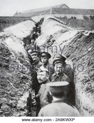 WW 1 britische Soldaten in den Schützengräben, vintage Foto von 1914 Stockfoto