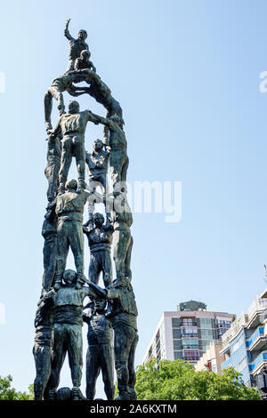 Tarragona Spanien Hispanic Catalonia Rambla Nova,Fußgängerpromenade,Monument als Castellers,Skulptur,Monument,von Francesc Angles i Garcia,akrobatische h Stockfoto