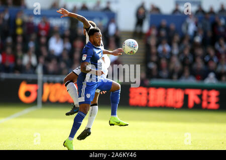 Swansea, Großbritannien. 27 Okt, 2019. Nathaniel Mendez-Laing von Cardiff City in Aktion. EFL Skybet Meisterschaft übereinstimmen, Swansea City v Cardiff City in der Liberty Stadium in Swansea, Südwales am Sonntag, den 27. Oktober 2019. Dieses Bild dürfen nur für redaktionelle Zwecke verwendet werden. Nur die redaktionelle Nutzung, eine Lizenz für die gewerbliche Nutzung erforderlich. Keine Verwendung in Wetten, Spiele oder einer einzelnen Verein/Liga/player Publikationen. pic von Andrew Obstgarten/Andrew Orchard sport Fotografie/Alamy Live news Credit: Andrew Orchard sport Fotografie/Alamy leben Nachrichten Stockfoto