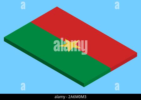 3D-Flagge Burkina Faso Vektor-illustration eps 10. Stock Vektor