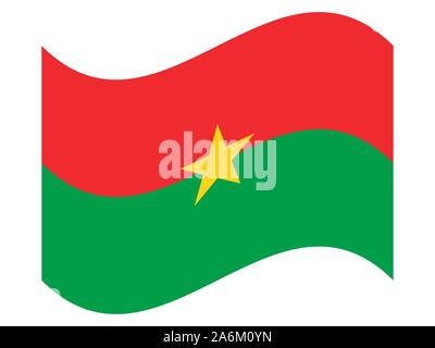 Wave Flagge Burkina Faso Vektor-illustration eps 10. Stock Vektor