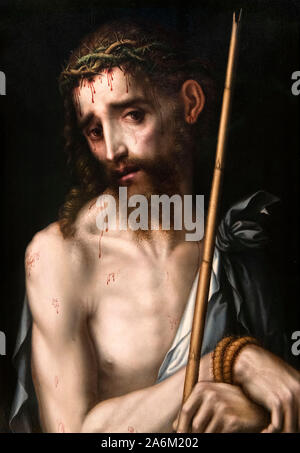 Ecce Homo von Luis de Morales (1510/11-1586), Öl auf Leinwand, 1565 Stockfoto