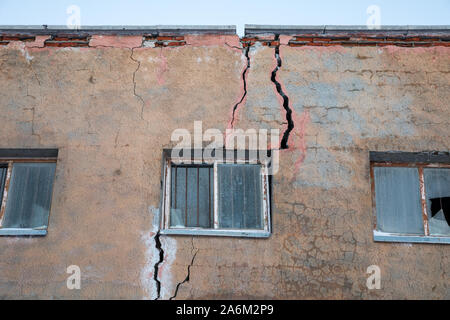 Alten, verlassenen Gebäude in Svalbard, Detail Stockfoto