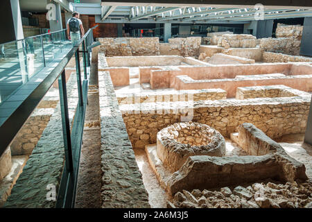 Valencia Spanien Hispanic, Ciutat Vella, Altstadt, historisches Zentrum, Museo de L'Almoina, Museum. Archäologische Stätte, innen, unterirdische Ausstellung, römische Stadt ru Stockfoto