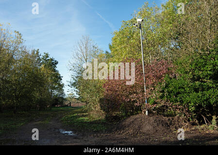 CCTV auf Ackerland, Iver Heath, Buckinghamshire, Großbritannien Stockfoto