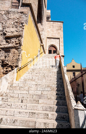 Valencia Spanien, Ciutat Vella, Altstadt, historisches Viertel, Torres de Quart, gotische Verteidigungstürme, mittelalterliche Stadtmauern, 1400er Jahre, historisches Wahrzeichen, erste Stockfoto