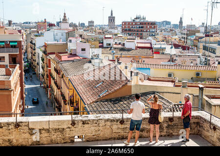 Valencia Spanien, Ciutat Vella, Altstadt, historisches Viertel, Torres de Quart, gotische Verteidigungstürme, mittelalterliche Stadtmauern, 1400er Jahre, historisches Land Stockfoto