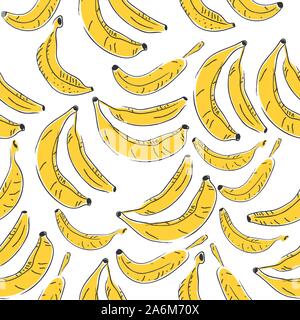 Nahtlose Muster mit Bananen. Im skandinavischen Stil. Einzigartiges Design. Vector Illustration Stock Vektor