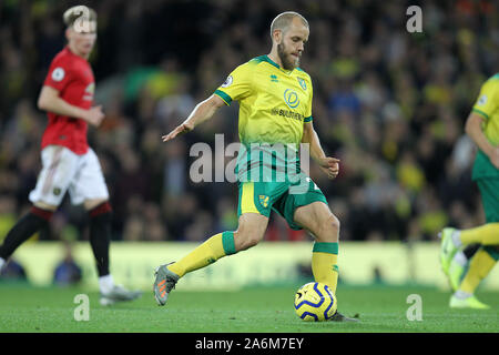 Norwich, UK. 26 Okt, 2019. Teemu Pukki von Norwich City während der Premier League Match zwischen Norwich City und Manchester United an der Carrow Road am 27. Oktober 2019 in Norwich, England. (Foto von Matt Bradshaw/phcimages.com) Credit: PHC Images/Alamy leben Nachrichten Stockfoto