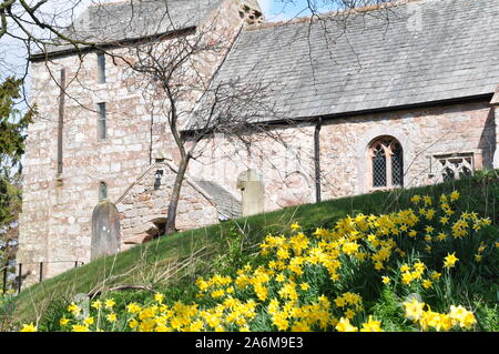 St. James' Church, Ormside im Frühjahr, Cumbria Stockfoto