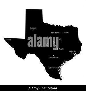 Texas isoliert Karte Stock Vektor