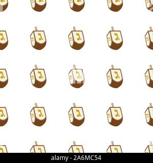 Abbildung auf Thema große farbige Muster Hanukkah, nahtlose set Dreidel. Nahtlose Muster bestehend aus Sammlung Dreidel, Zubehör Feiertag Hanukka Stock Vektor