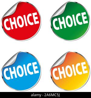 Einstellen der Wahl geraffter Aufkleber ''Eps 10 auf weißem Hintergrund Stock Vektor