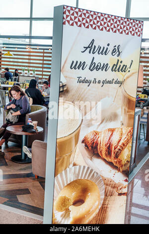 Barcelona Spanien, Katalonien Catalunya, Barcelona-El Prat Josep Tarradellas Airport BCN, Terminal T1, A, Pans & Company, Café, Inneneinrichtung, Café, Mark Stockfoto