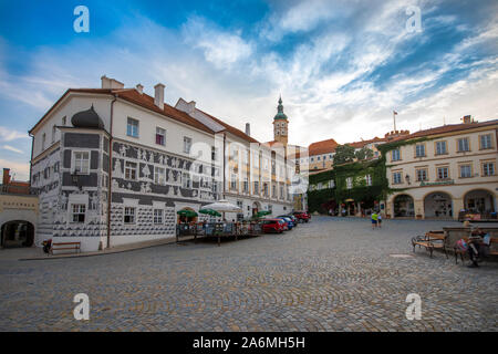 Mikulov. Alte Stadt in der Tschechischen Republik, Region Südmähren. Stockfoto